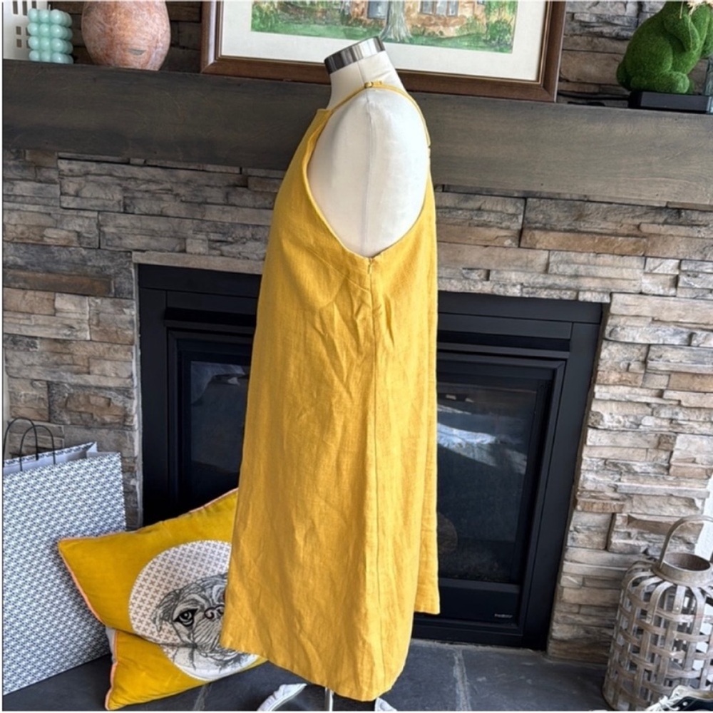 Anthropologie Mustard Midi Dress - Picture 3 of 10
